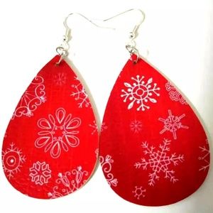 Christmas Faux Leather Earrings